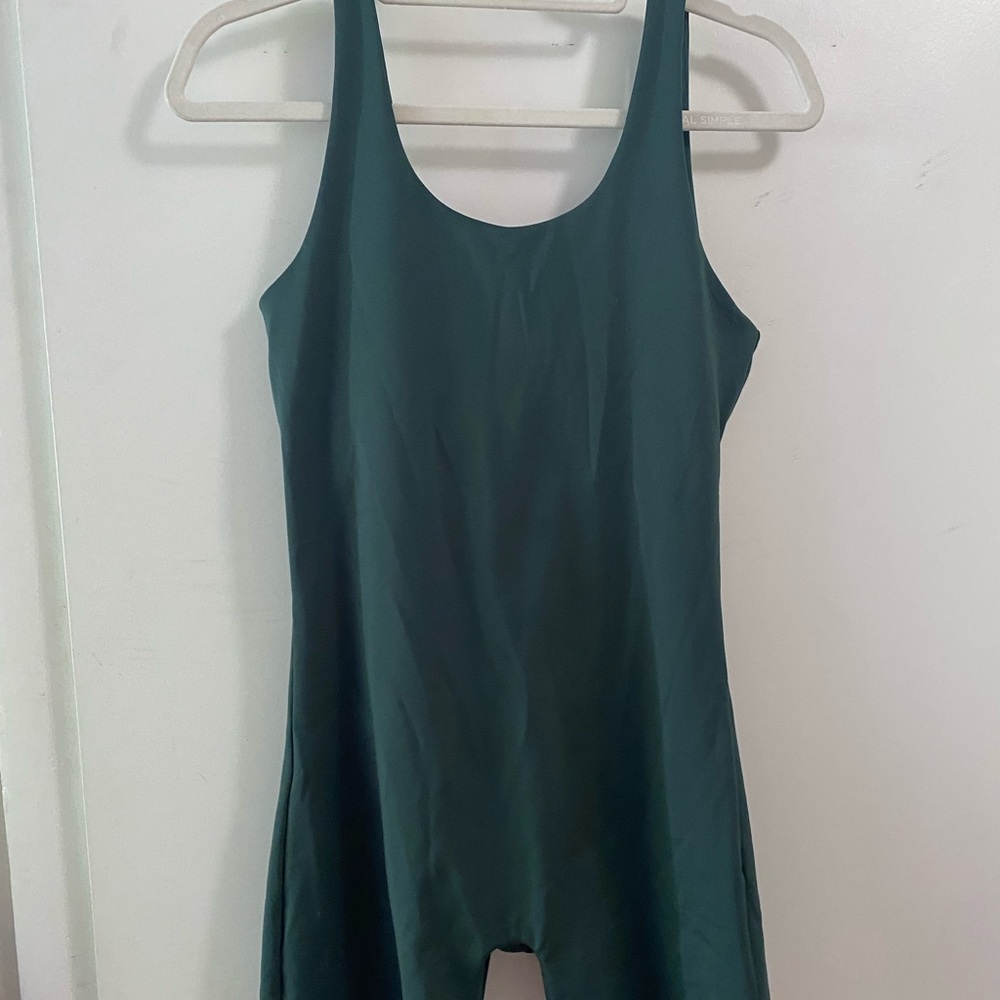 Girlfriend Collective Deep Teal Bike Unitard